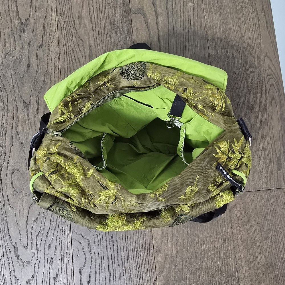 Petunia Pickle Bottom Messenger Diaper Bag in Olive Oriental - Picture 7 of 11
